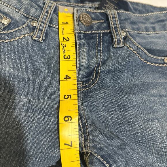 Earl blue jean, flair bottoms, with bling back pockets, womens size 0 - Picture 7 of 10